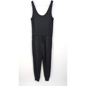 Athleta‎ Jumpsuit Black Sleeveless Drawstring Jogger Womens Large